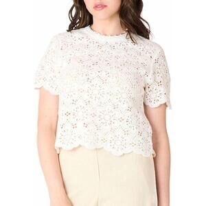 NEW DEX amelia crochet crop top in white